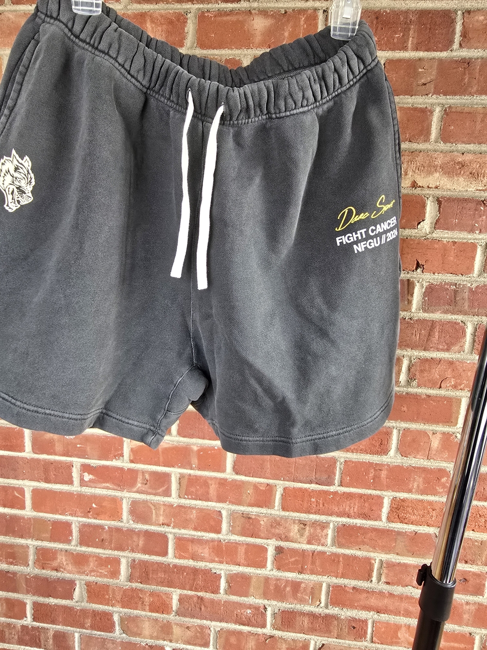 Darc Sport Fight Cancer Charcoal Gray Athletic Drawstring Shorts